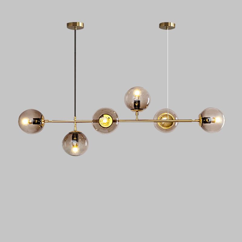 Lampada appesa sferica Stile semplicità Stile di vetro Isola lampadario Luce per sala da pranzo