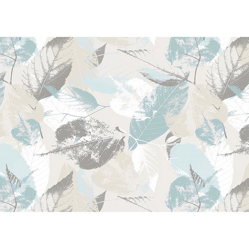 Water-Resistant Leaf Texture Mural Wallpaper Custom Size Minimalist Wall Covering for Guest Room