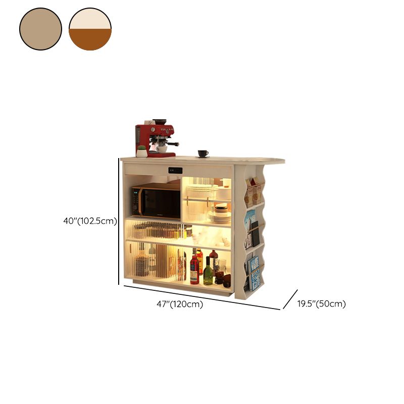 Contemporary Style 1/2 Pieces Stone Specialty Bar Table Set for Living Room