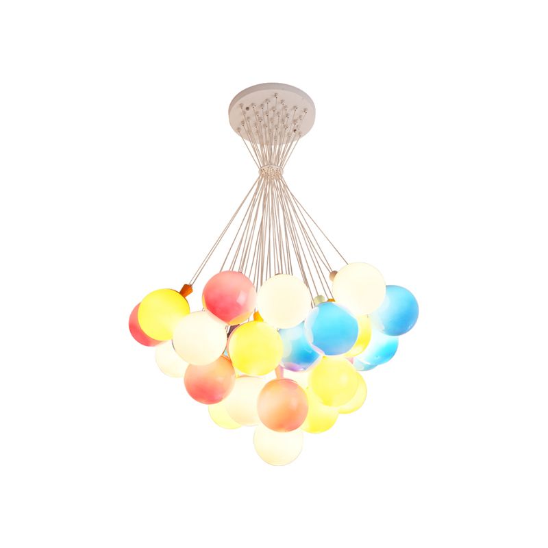 Balloon Colored Chandelier Light Simplicity Acrylic Pendant Light for Child Room