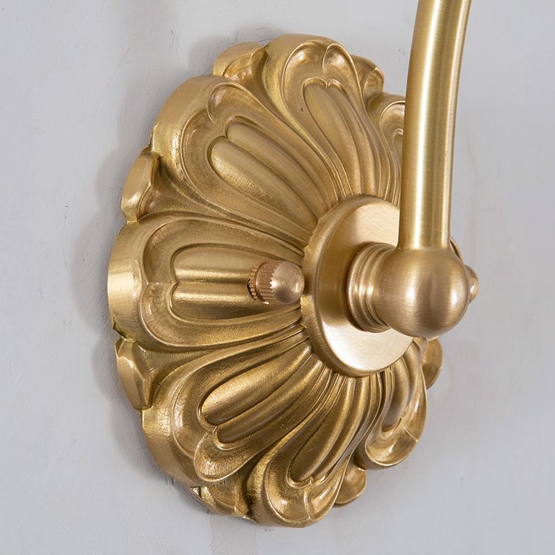 Modern Minimalist Style Gooseneck Wall Mounted Light Fixture 1 Light Wall Sconce Lights with Glass Shade