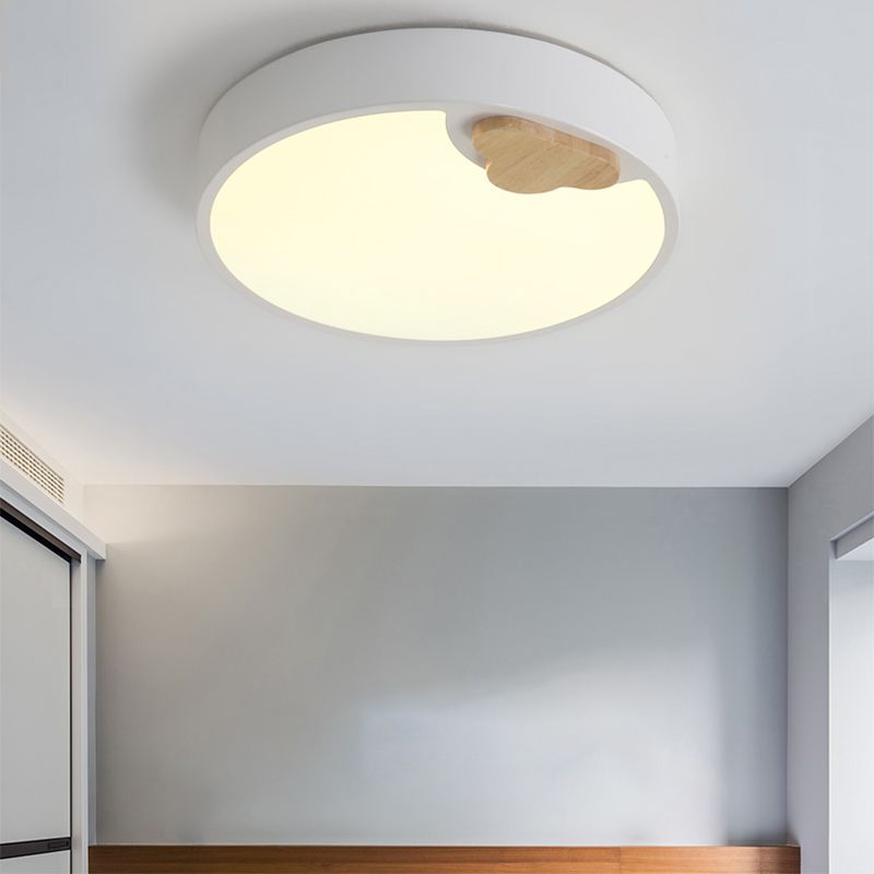 White LED Round Flush Montaggio Lampada Scandinavian Acrilico Soffitto Luce Fissaggio, 16 "/19.5" Larghezza