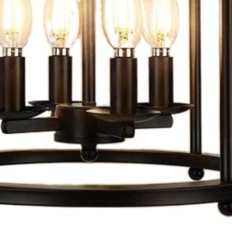 Dark Black Ceiling Semi Flush Iron 4 - Light Industrial Semi Flush
