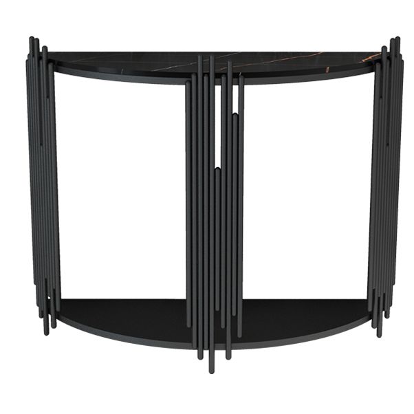 Glam Console Accent Table Antique Finish Sofa Console Table with 2 Shelves