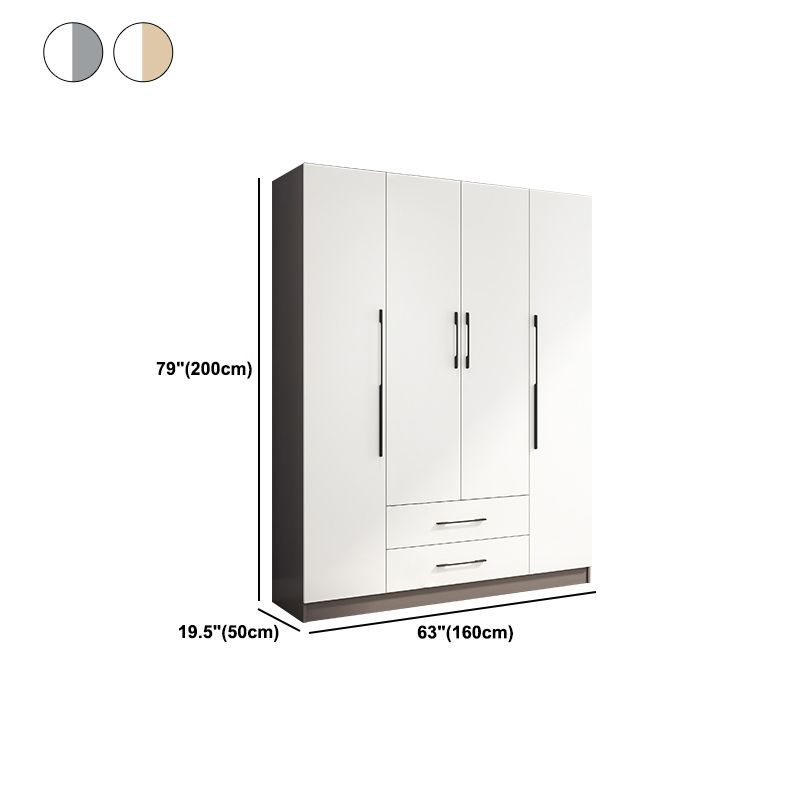 Engineered Wood Wardrobe Armoire Modern Style Wardrobe for Bedroom