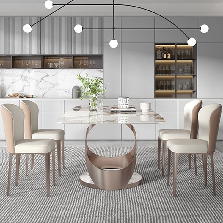 Luxury Sintered Stone Top Dining Set Rectangle 1/2/5 Pieces Dining Room Table Set