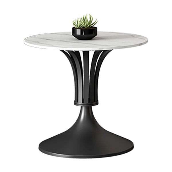 Metal Traditional Luxury Round Table Sintered Stone Indoor Table with Tulip Base