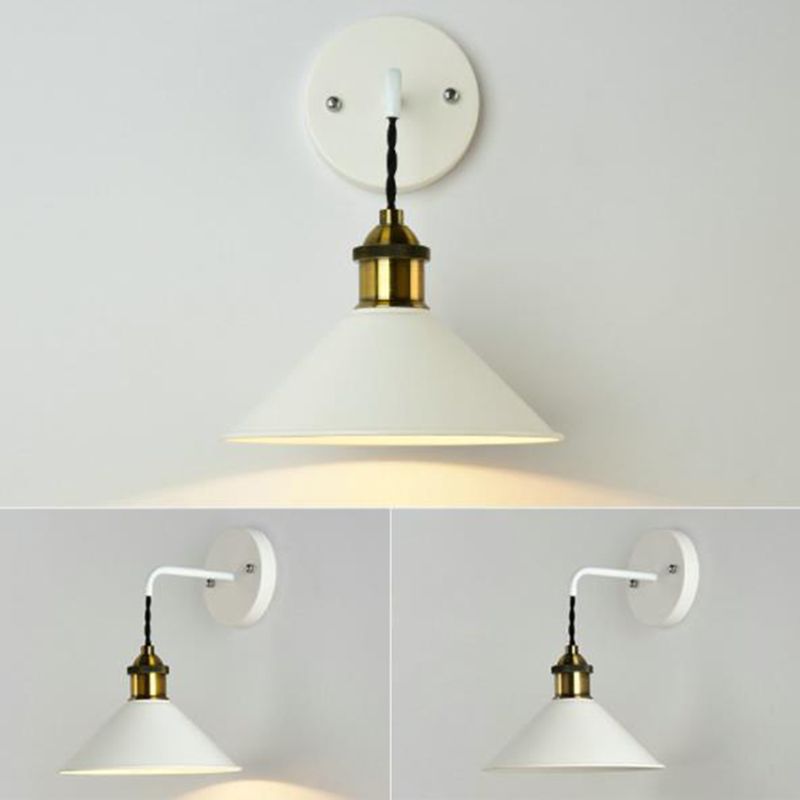 Macaron Cone Wall Sconce Lights Metallic Wall Sconce Lighting for Living Room