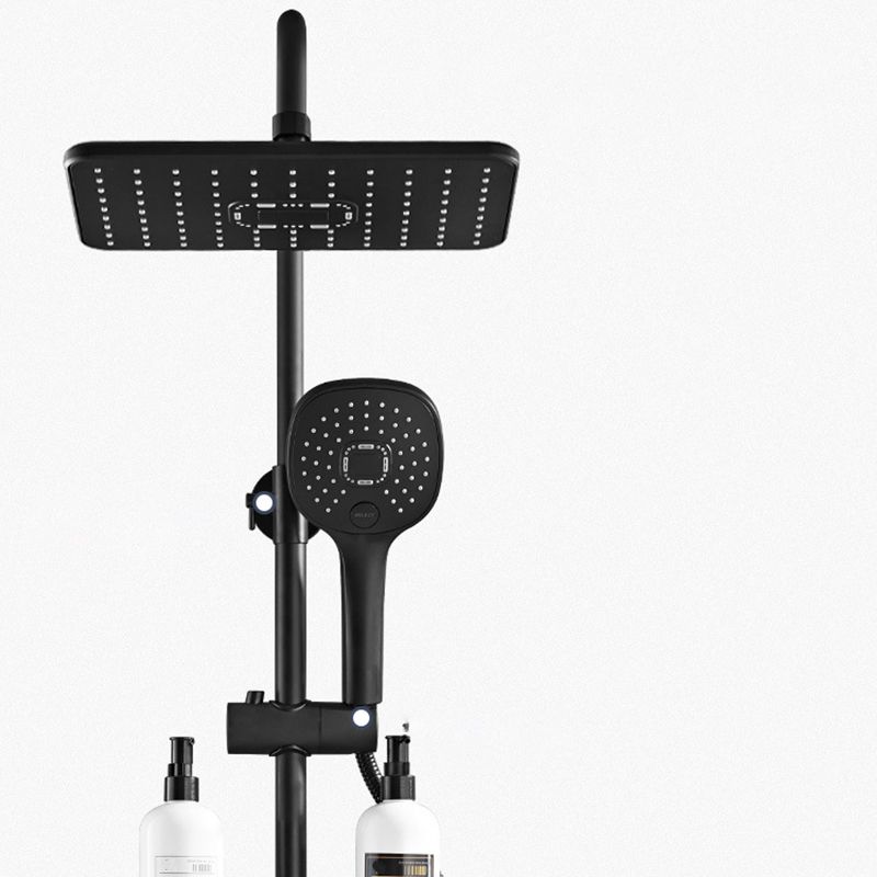 Modern Volume Control Shower Dual Shower Head Square Shower Faucet with Massage Jets