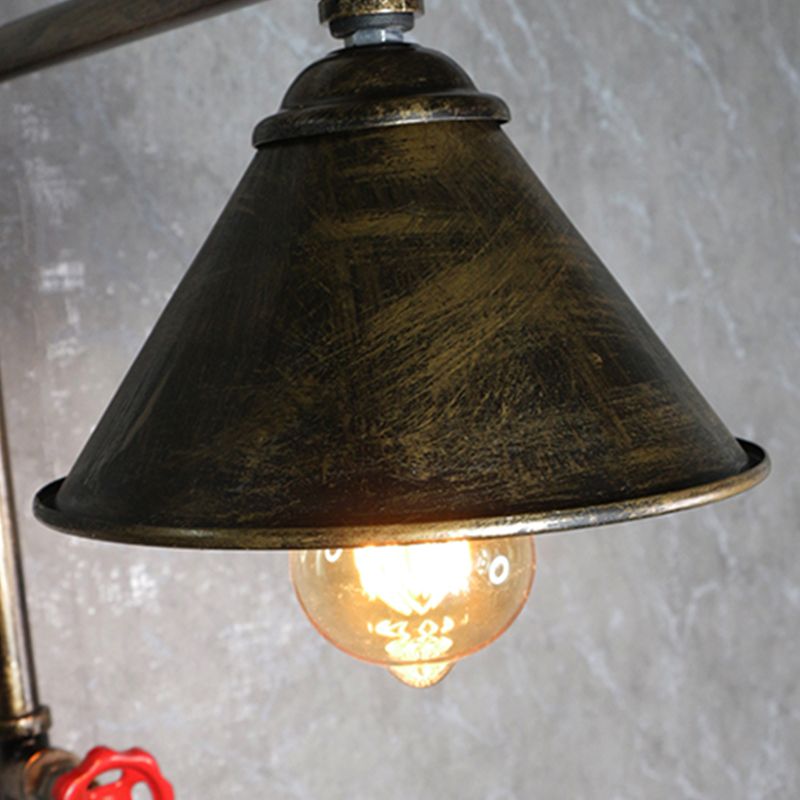 1 Lampada montata a parete di cono leggero in stile industriale in metallo sconce
