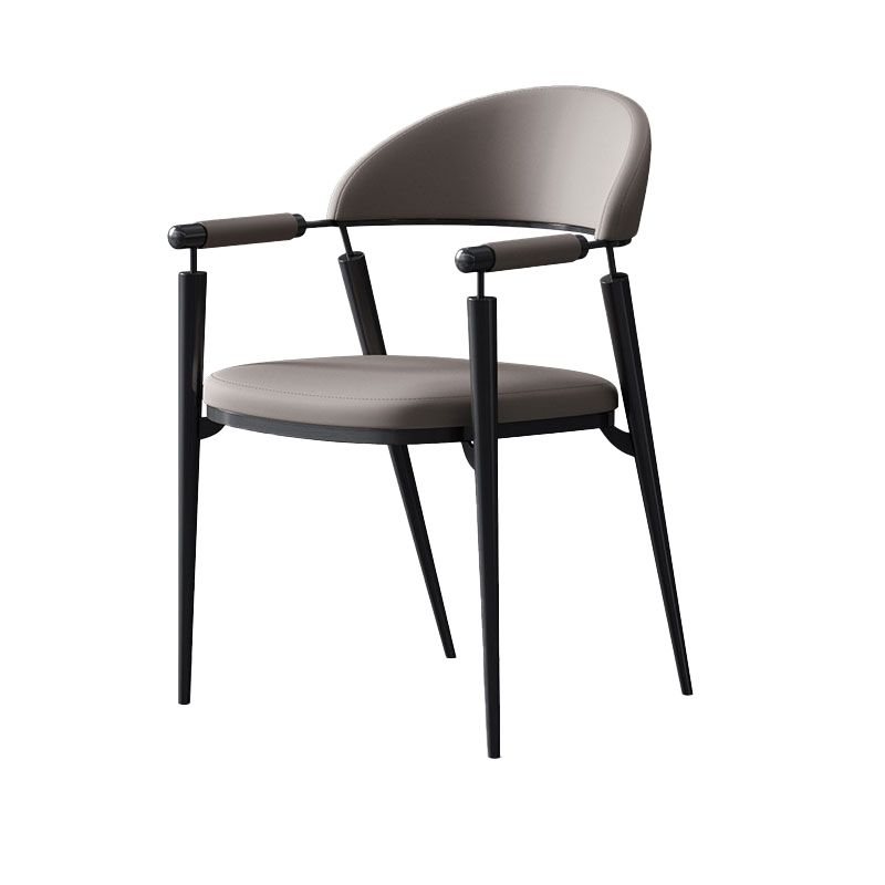 Glam Style Arm Chair Metal Open Back Dining Room Chair for Kitchen