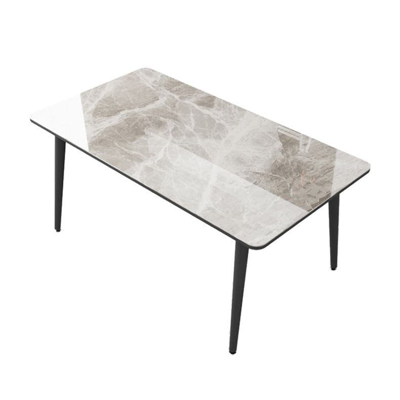 Sintered Stone Two-Color Dining Table Simplicity 4 Legs Table for Dining Room