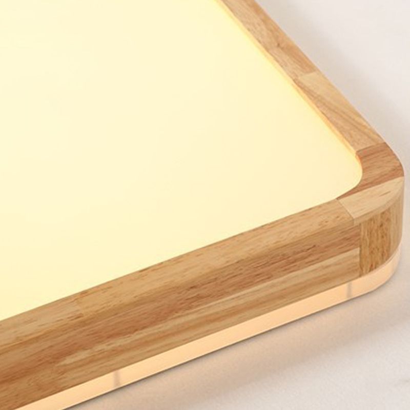 Geometry Shape LED Ceiling Lamp Modern Wood 1 Light Flush Mount for Dining Room Corridor