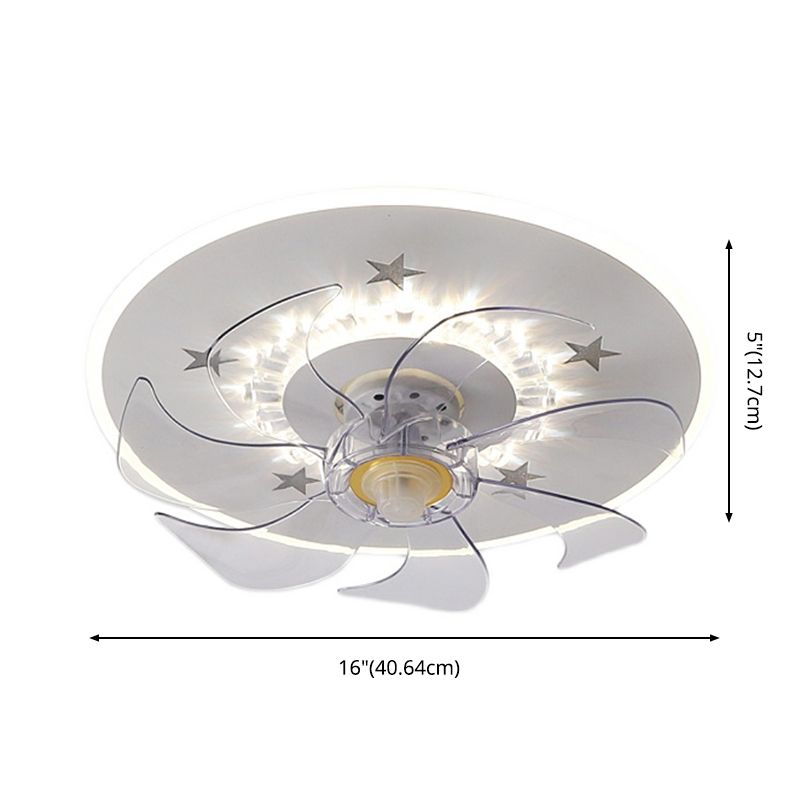 Weiße Stern Deckenlüftel Lampe Nordic LED Metal Semi Flush Mount Light für Schlafzimmer
