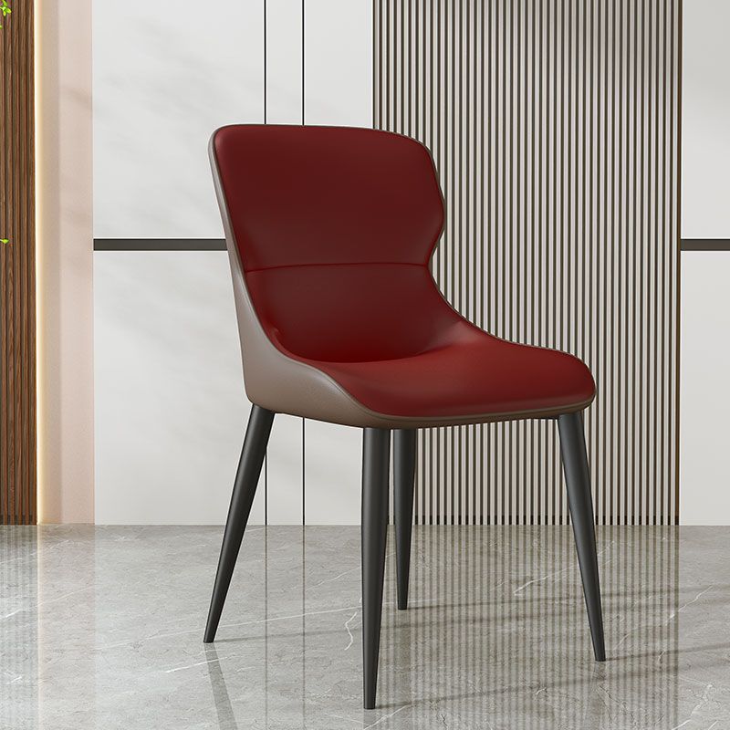 Modern Parsons Side Chair Leather Indoor Dining Chair (Set of 2)