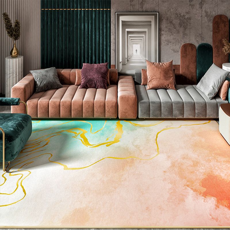 Ontwerper Woonkamer Tapijt Multi-kleuren Samenvatting Afdrukken Tapijten Polypropyleen Niet-slip rug machine Wasbaar gebied Tapijt