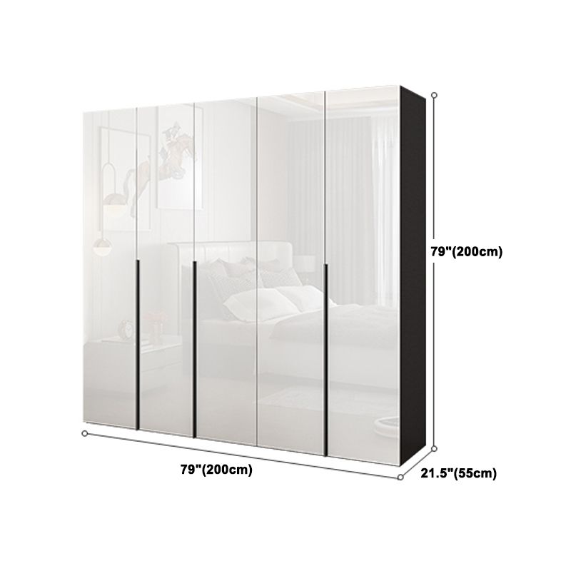 Engineered Wood Wardrobe Armoire Contemporary Storage Cabinet