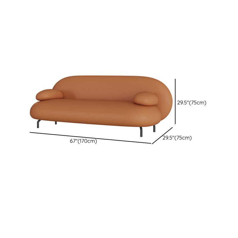 Contemporary Faux Leather Standard Settee Pillow Top Arm Tight Back Sofa