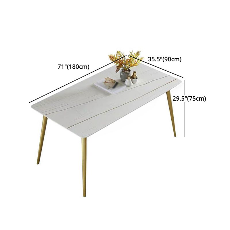 1/4/5/7 Pcs Metal Glam Dining Room Set with Rectangle Table and Leather Chairs Dining Set