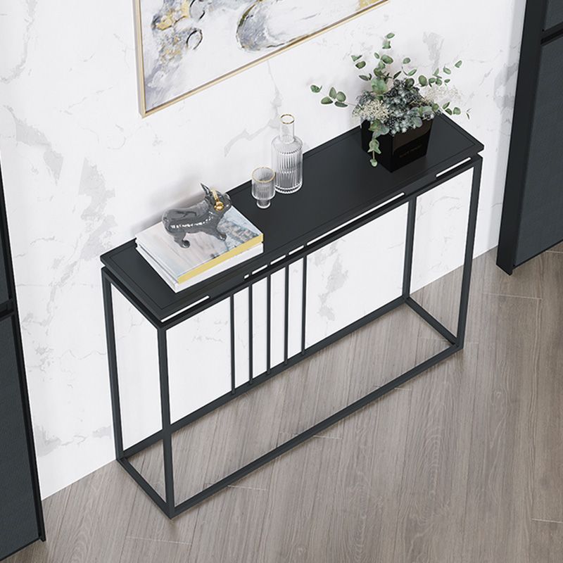 Modern Console Accent Table Antique Finish Console Table in Metal