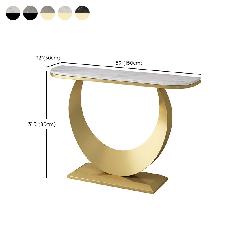 11.81" W Contemporary Console Accent Table Antique Finish Half Moon Console Sofa Table