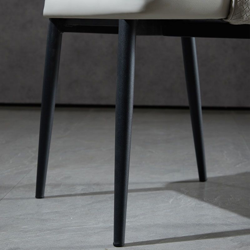 Contemporary Dining Chairs Kitchen Armless Chairs with Metal Legs
