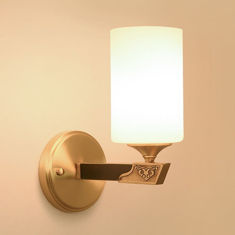 Glass Cylinder Wall Lights Modern 1-Light Wall Light Fixture