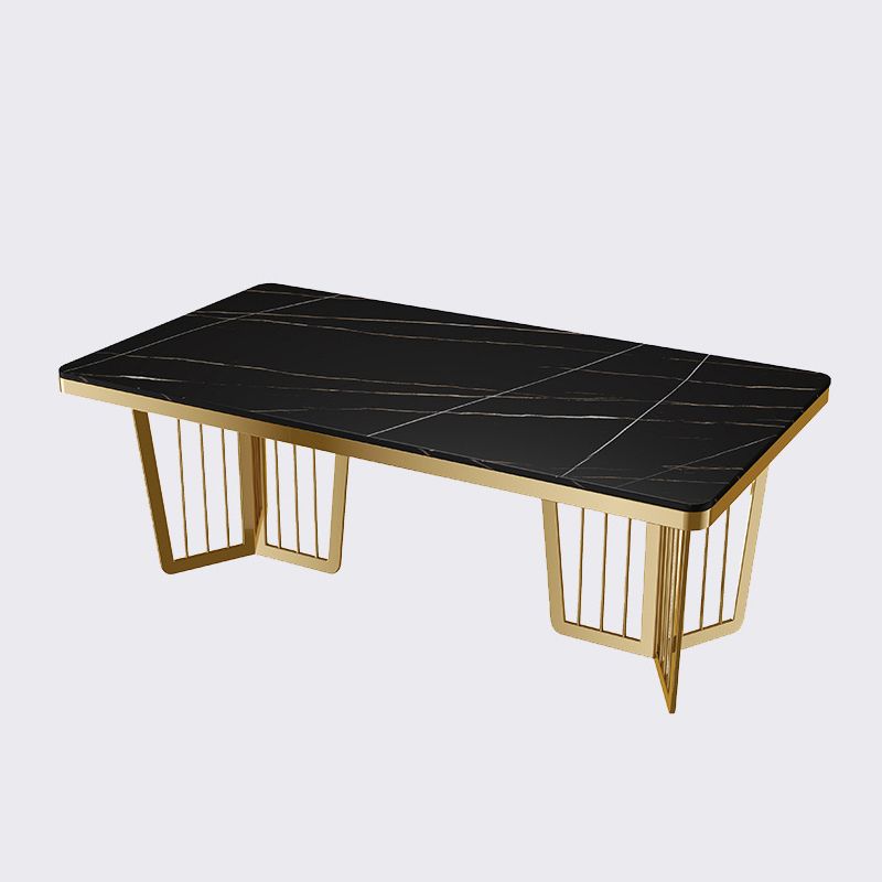 Traditional Luxury Dining Table Black Marble Rectangle Dining Table for Home