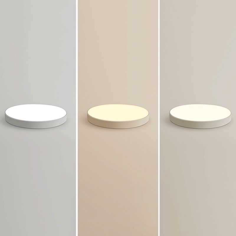 Plafonnier LED circulaire blanc en fer forgé de simplicité moderne avec abat-jour en acrylique