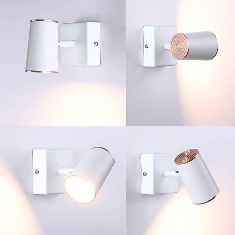 Rotatable Cylindrical Bedside Reading Lamp Modernism Simplicity Aluminum Wall Sconce for Bedroom