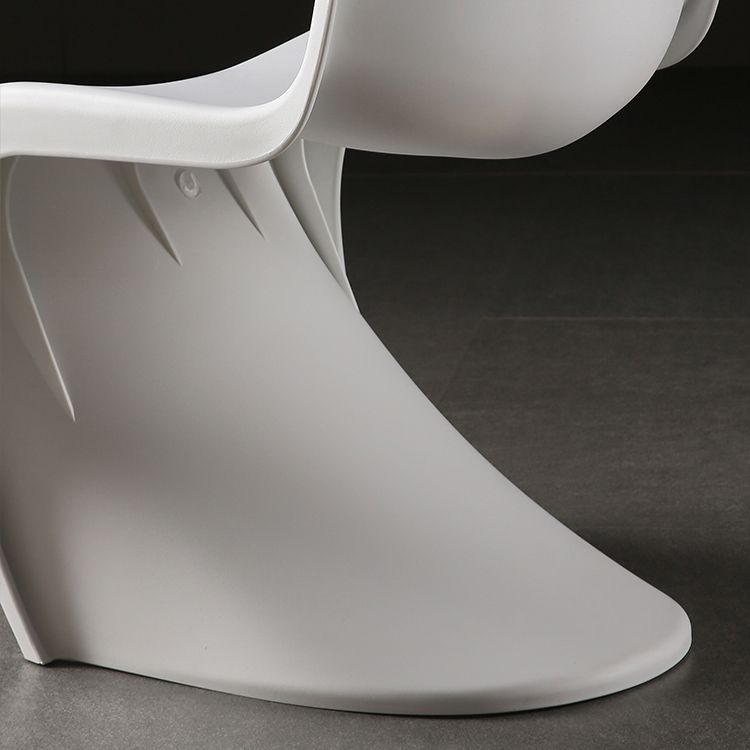 Contemporary Style Plastic Dining Armless Chair Solid Back Side Chair for Home