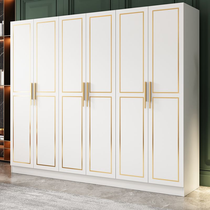 White Engineered Wood Wardrobe Armoire Modern Wardrobe Cabinet