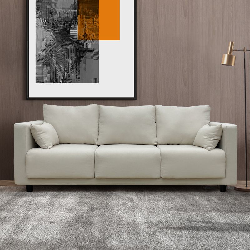 Square Arm Modern Sofa with Tight Seat and Loose Back for Living Room