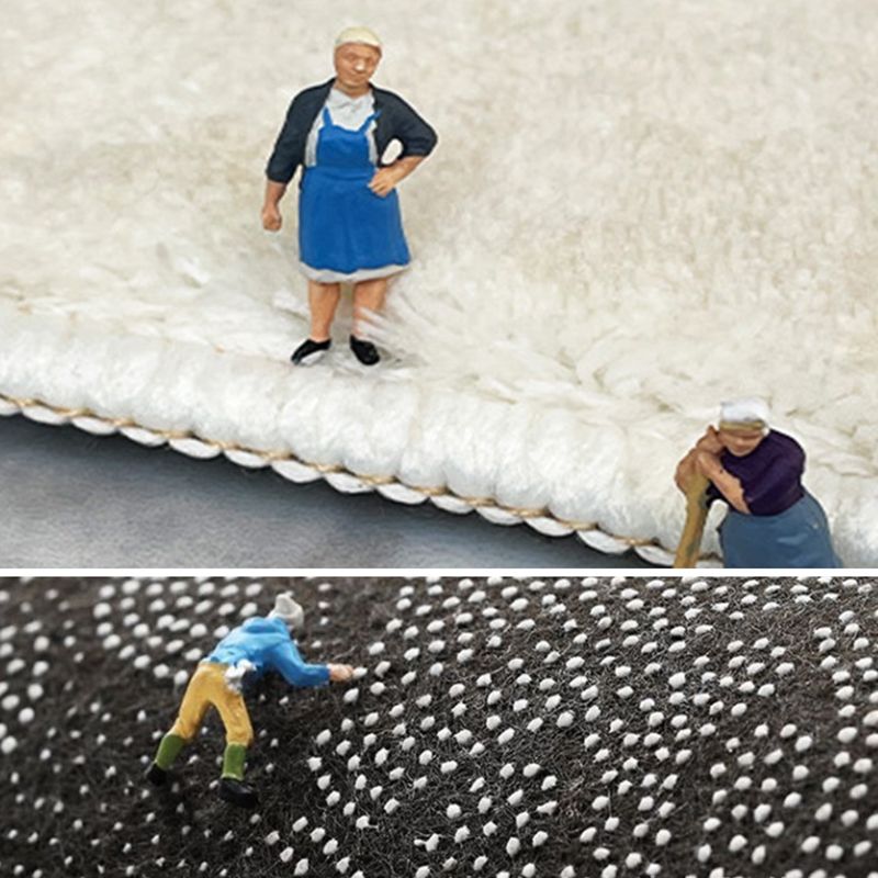 Light Grey Modern Rug Polyester Irregularity Line Rug Washable Rug for Living Room