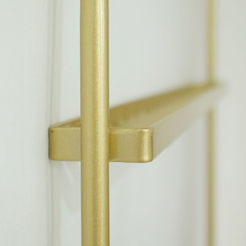 Metal Floating Bookcase Gold Color Wall Mounted Shelf for Home Office