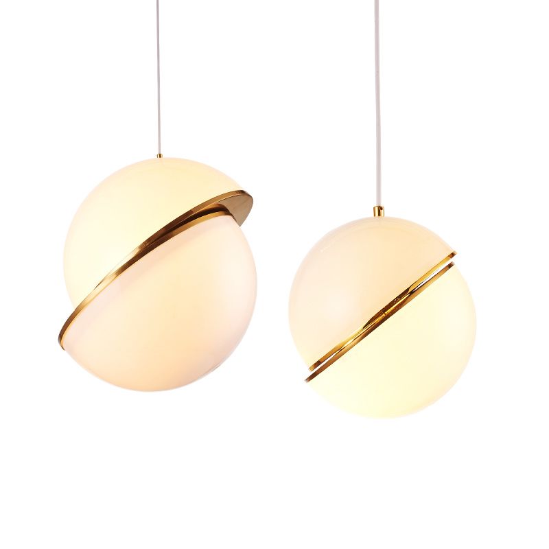 Orbe de style moderne suspendu blanc acrylique 1 tête pendante de tête pour chambre à coucher