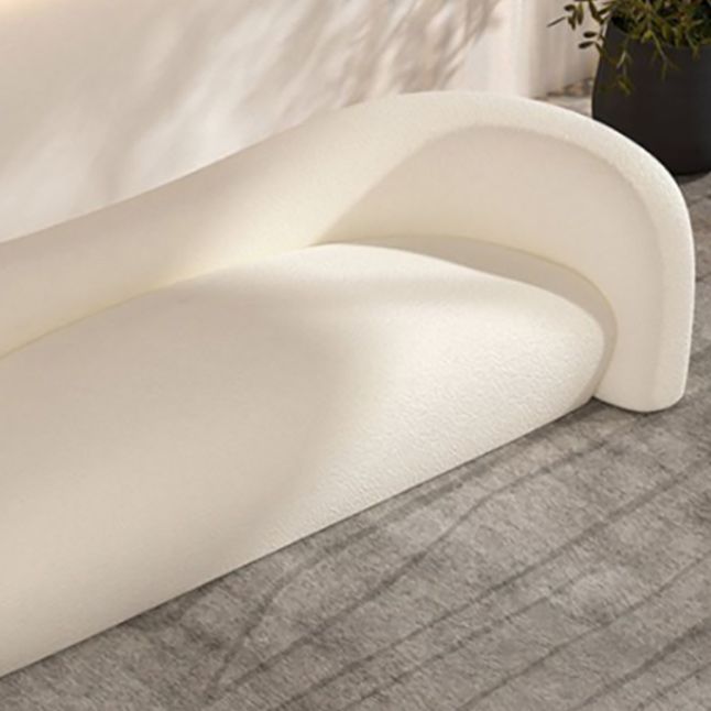 Contemporary Wool Curved Sofa Modern Sloped Arm Sofa for Living Room