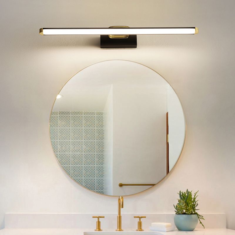 Minimalism Vanity Lighting Metal Wall Light Fixture in Black for Bathroom