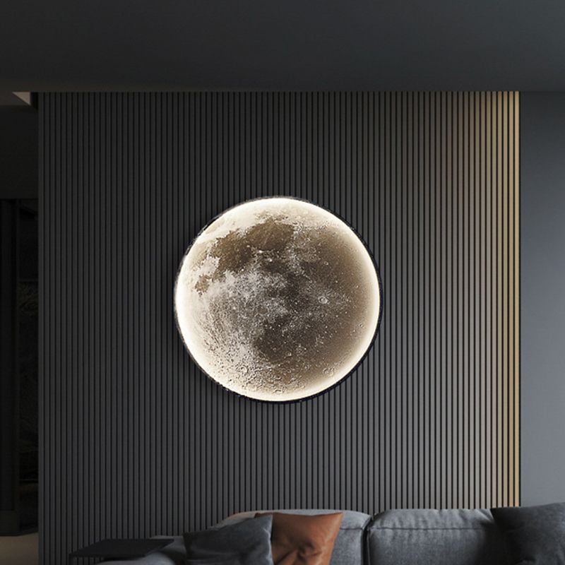 LED Modern Metal Wall Sconce Circle Shape Wall Light with Acrylic Shade for Bedroom