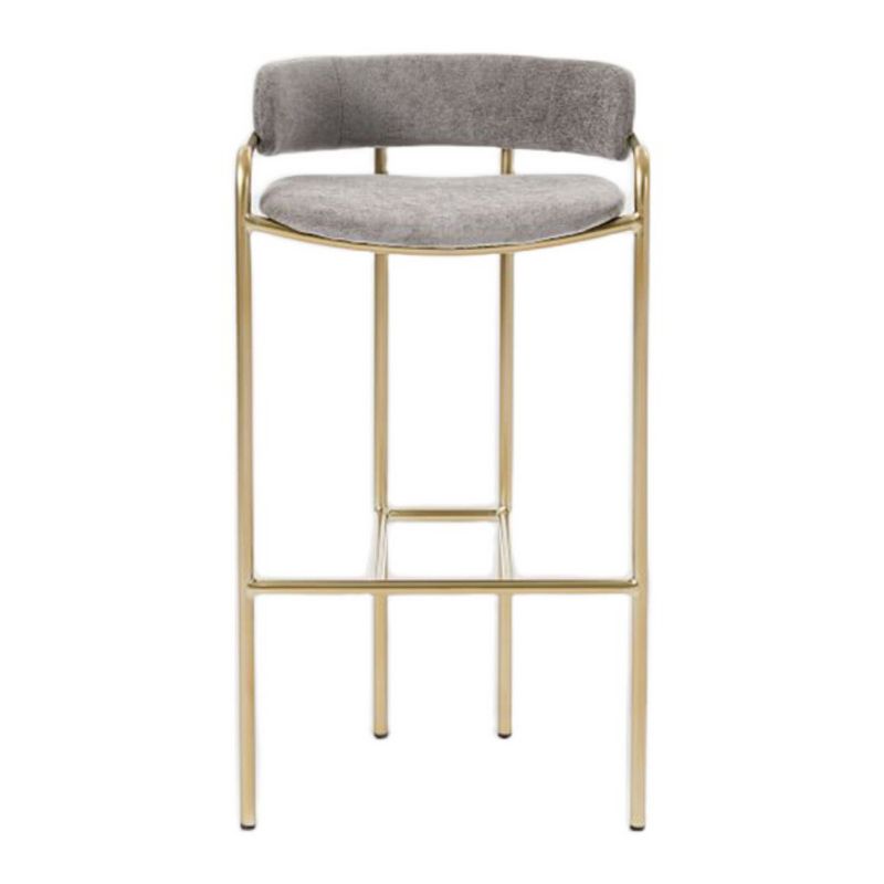 29.53" Glam Bar and Counter Stool Low Back Stool with 4 Metal Legs