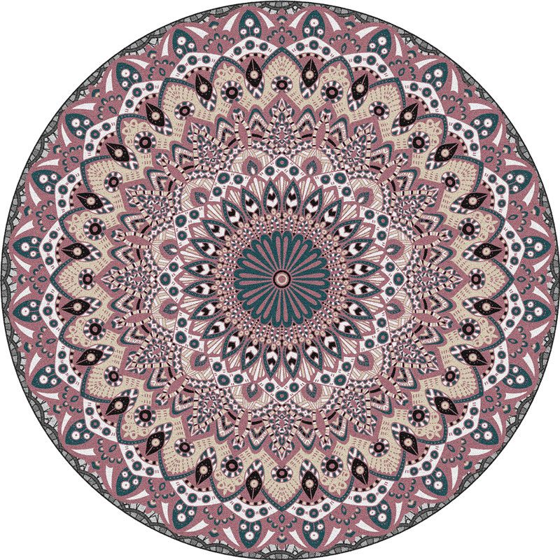 Tapis d'intérieur persan multicolore rond Polyester tapis à imprimé floral