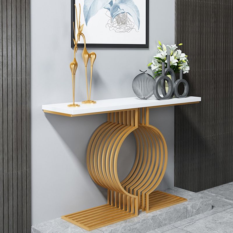 11" Wide Stone Glam Accent Table Rectangle Console Sofa Table