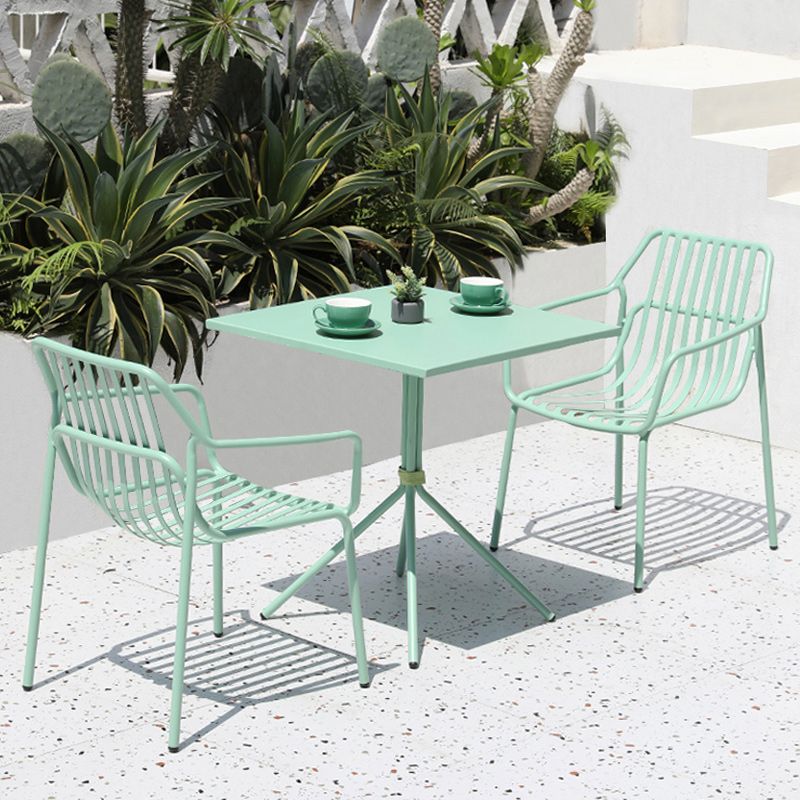 Contemporary Aluminum Dining Armchair Stacking Chairs 32.28" High