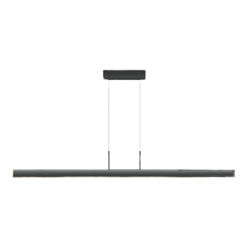 1 Light Linear Island Lights Contemporary Metal Island Pendants in Black
