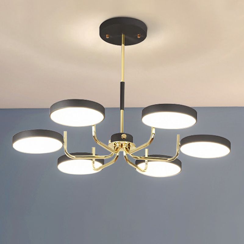 Modern Sputnik Chandelier Light Fixtures Acrylic LED Hanging Lamp for Living Room