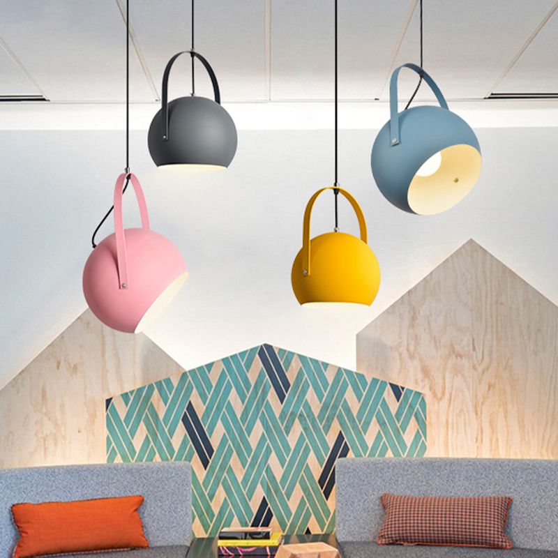 1 Head Globe Pendant Light Rotatable Macaron Loft Metal Hanging Light für Wohnzimmer