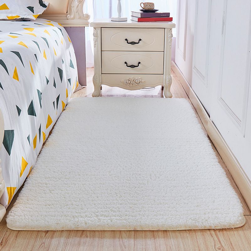 Casual Room Rug Multi-Color Solid Color Area Carpet Cotton Non-Slip Backing Washable Easy Care Rug