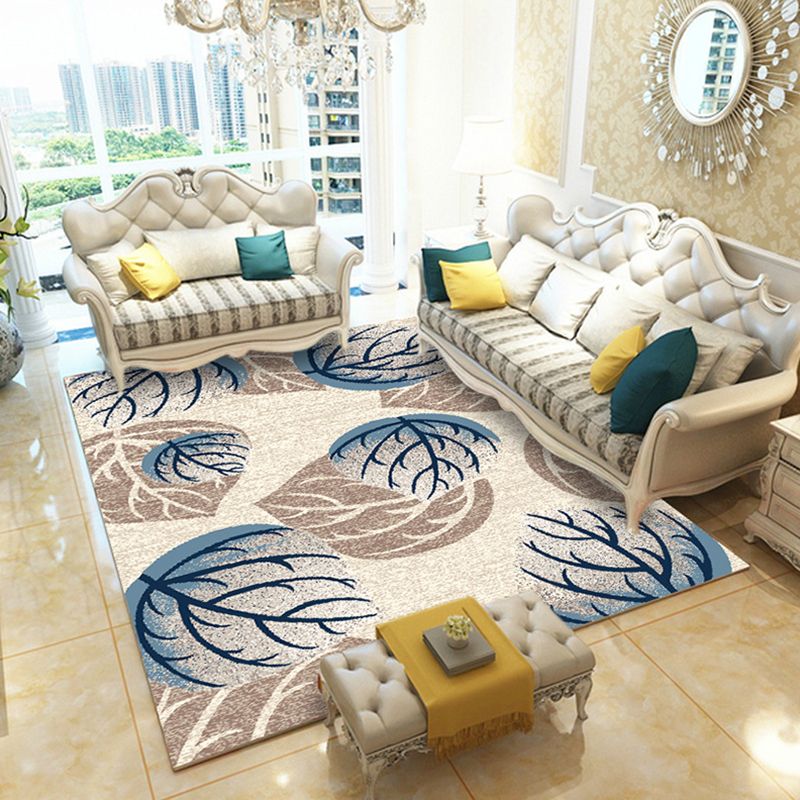 Casual Digital Print Floral Rug Multi-Color Modern Rug Polyester Stain Resistant Anti-Slip Backing Washable Carpet for Great Room