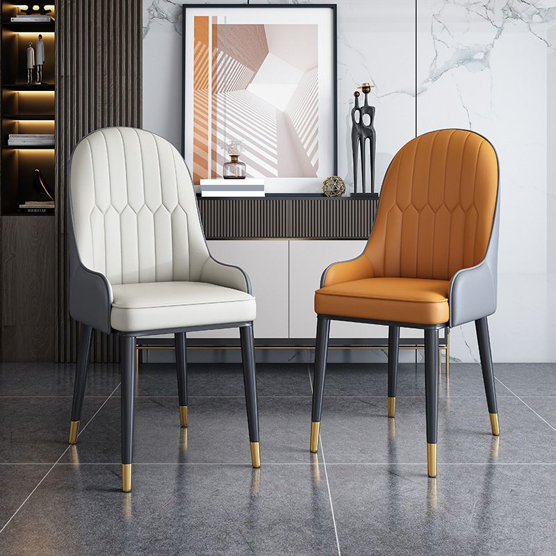 Contemporary Style Dining Chair Arm Dining Chairs with Metal Legs for Kitchen