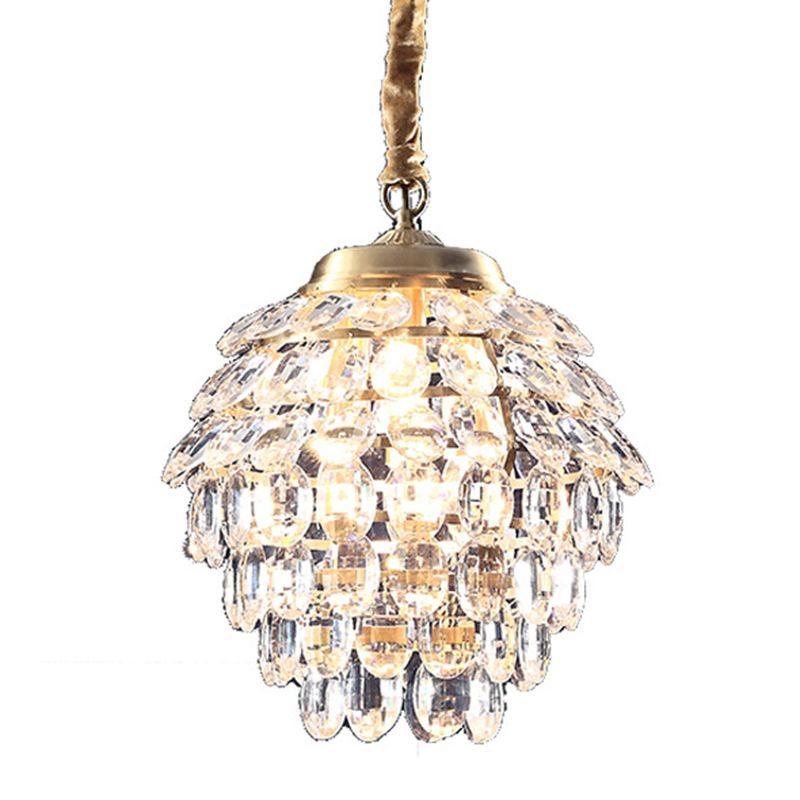 Modern Chandelier Light Fixtures Crystal Multi Head Hanging Chandelier for Bedroom